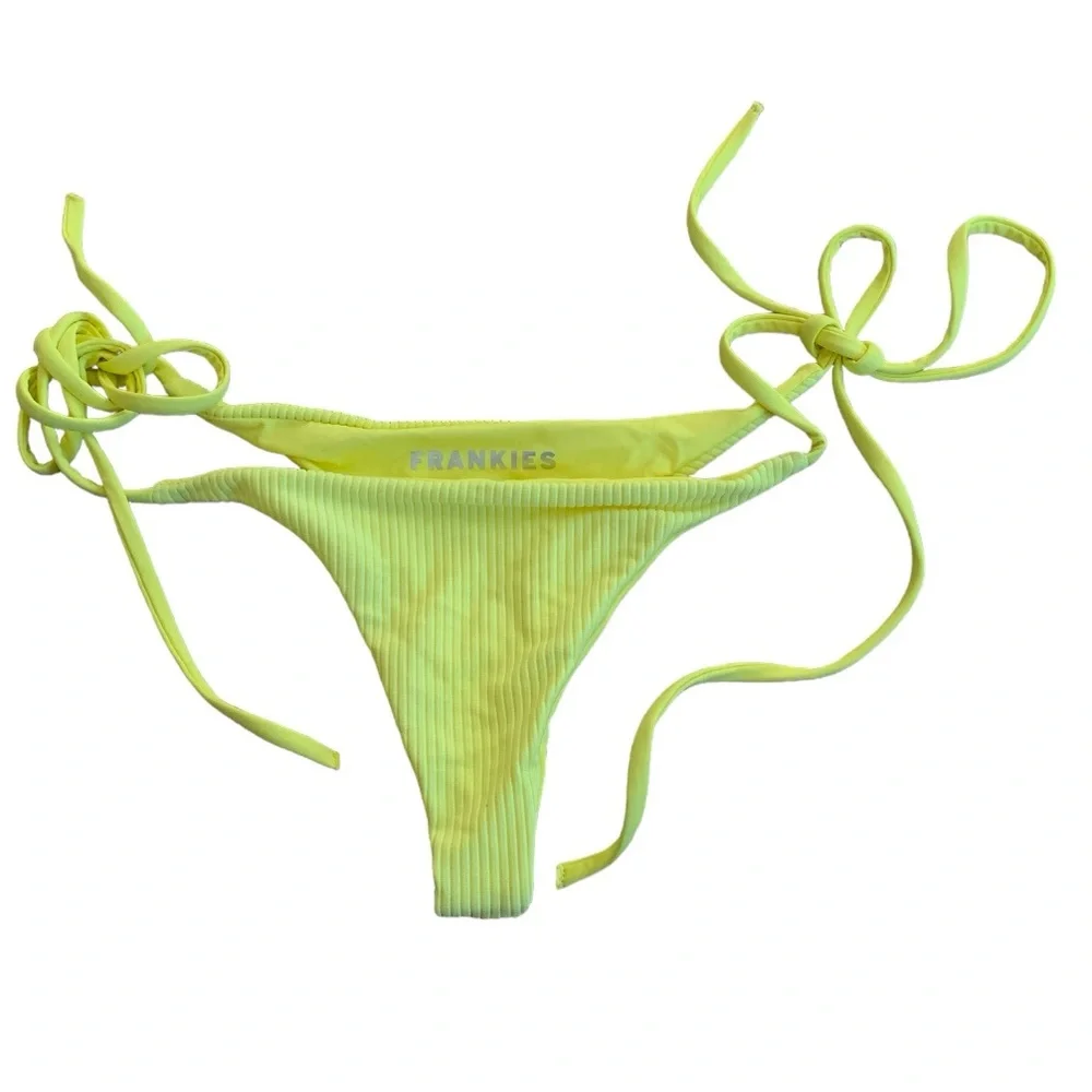FRANKIES Neon Yellow Bikini Bottoms Size M